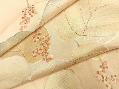 平和屋着物●上質な小紋　地紋起こし　草花文　正絹　逸品　AABL3227fy