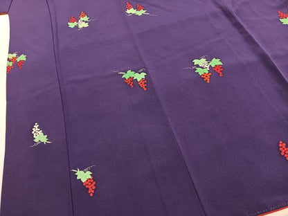 平和屋着物●上質な小紋　葡萄蔦の葉文　正絹　逸品　AABL3228fy