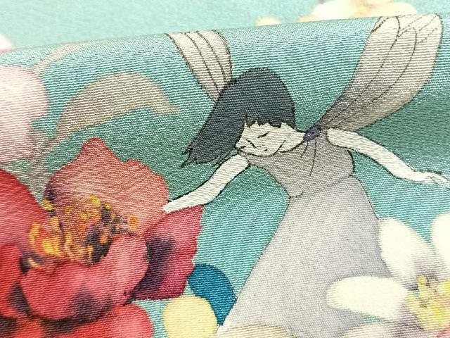 平和屋着物●訪問着　手描き　草花文　暈し染め　正絹　逸品　AABL3229fy