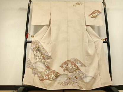平和屋着物●訪問着　松竹梅　御所車花文　金彩　正絹　逸品　AABL3230fy