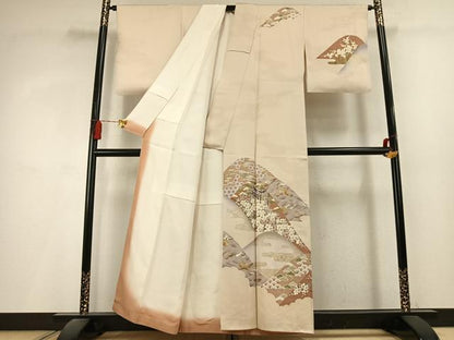 平和屋着物●訪問着　松竹梅　御所車花文　金彩　正絹　逸品　AABL3230fy