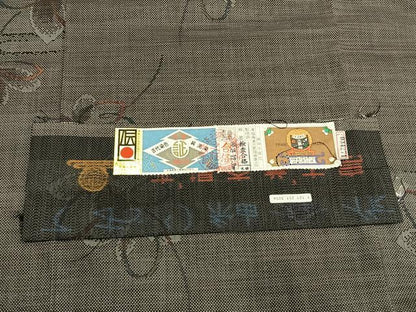 平和屋着物●本場大島紬　9マルキ　手織　古代染色　純泥染　舞花文　安楽仲次作　証紙付き　正絹　逸品　未使用　AABL3232fy