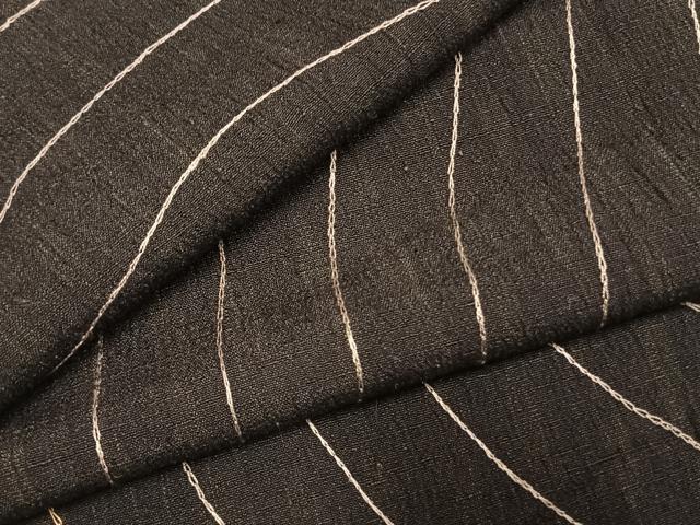 平和屋着物●上質な紬　総刺繍　抽象文様　正絹　逸品　AABL3237fy