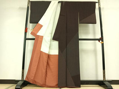 平和屋着物●小紋師　染一彩　訪問着　切嵌吉祥文　伊勢丹扱い　正絹　逸品　AABL3238fy