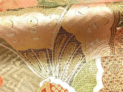平和屋着物●豪華振袖　花蝶文　暈し染め　金銀彩　正絹　逸品　AABL3243fy