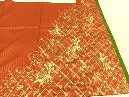 平和屋着物●豪華振袖　花蝶文　暈し染め　金銀彩　正絹　逸品　AABL3243fy