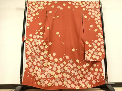 平和屋着物●豪華振袖　刺繍　舞桜文　金彩　正絹　逸品　AABL3245fy