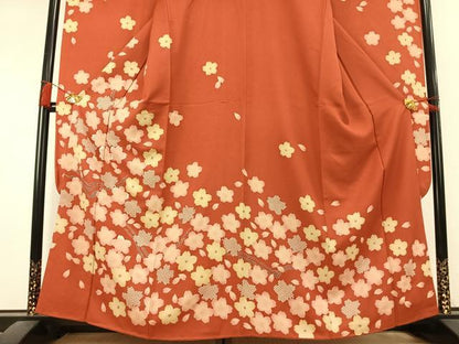 平和屋着物●豪華振袖　刺繍　舞桜文　金彩　正絹　逸品　AABL3245fy
