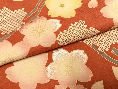 平和屋着物●豪華振袖　刺繍　舞桜文　金彩　正絹　逸品　AABL3245fy
