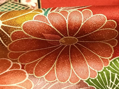 平和屋着物●豪華振袖　御所車花文　金彩　正絹　逸品　AABL3246fy