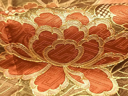 平和屋着物●豪華振袖　駒刺繍　草花文　暈し染め　金彩　正絹　逸品　AABL3247fy