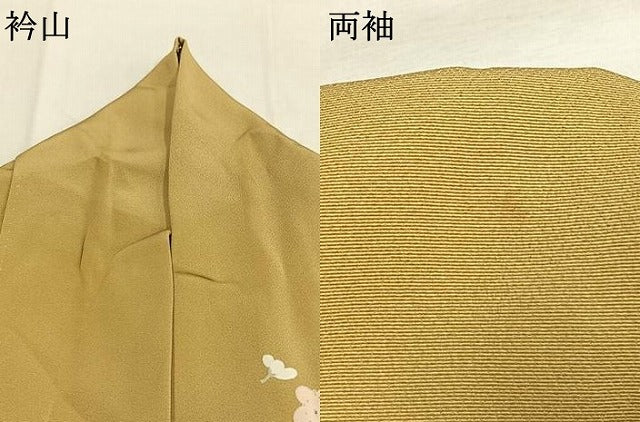 平和屋着物●訪問着　友禅　草花文　正絹　逸品　AABL3249fy