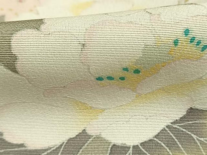 平和屋着物●訪問着　友禅　草花文　正絹　逸品　AABL3249fy