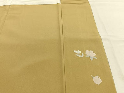平和屋着物●訪問着　友禅　草花文　正絹　逸品　AABL3249fy