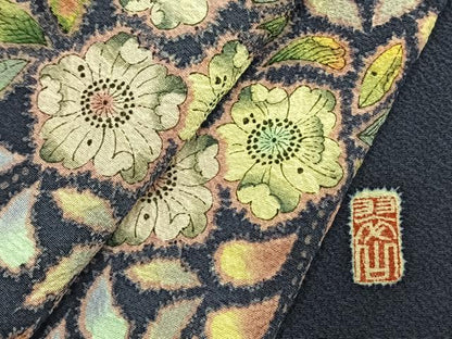 平和屋着物●越後十日町の一流染匠　桐屋・翠山工房　訪問着　辻が花　絞り　暈し染め　金彩　やまと誂製　正絹　逸品　AABL3250fy