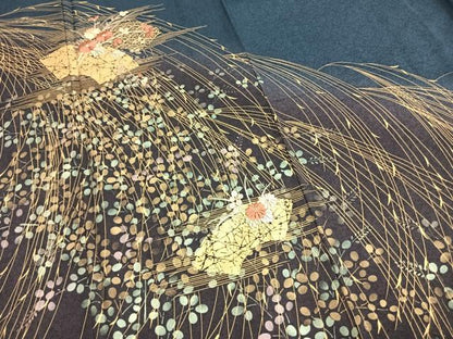平和屋着物●訪問着　刺繍　地紙花文　暈し染め　金糸　金彩　三越扱い　正絹　逸品　AABL3254fy