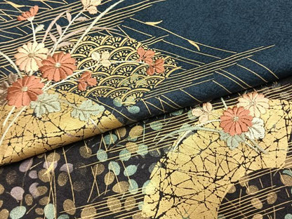 平和屋着物●訪問着　刺繍　地紙花文　暈し染め　金糸　金彩　三越扱い　正絹　逸品　AABL3254fy