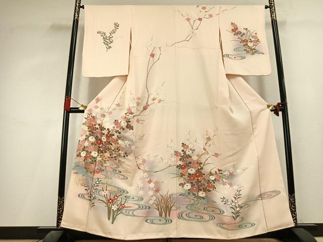 平和屋着物●訪問着　草花文　暈し染め　金彩　正絹　逸品　AABL3257fy