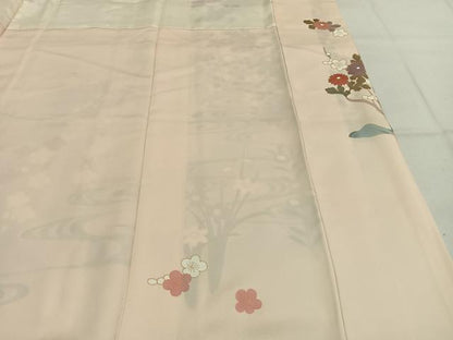 平和屋着物●訪問着　草花文　暈し染め　金彩　正絹　逸品　AABL3257fy