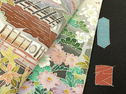 平和屋着物●本加賀友禅作家　多崎元人　黒留袖　池のほとり　正絹　逸品　AABL3258fy