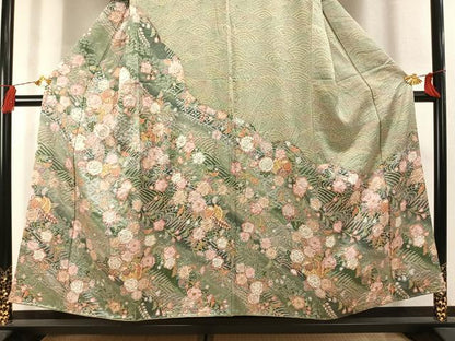平和屋着物●訪問着　絞り　辻が花　暈し染め　金彩　正絹　逸品　AABL3262fy