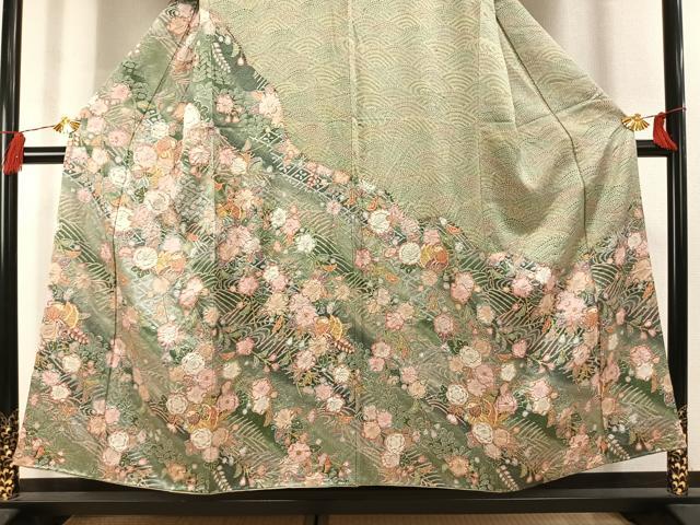 平和屋着物●訪問着　絞り　辻が花　暈し染め　金彩　正絹　逸品　AABL3262fy
