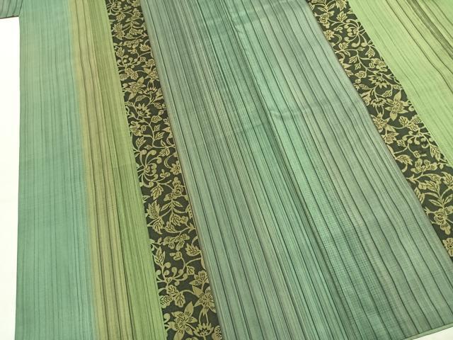 平和屋着物●本場染大島紬　花蝶間道　正絹　逸品　AABL3263fy