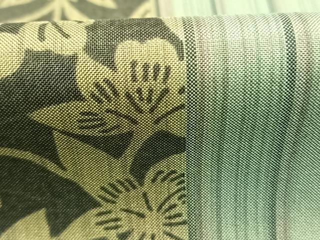平和屋着物●本場染大島紬　花蝶間道　正絹　逸品　AABL3263fy