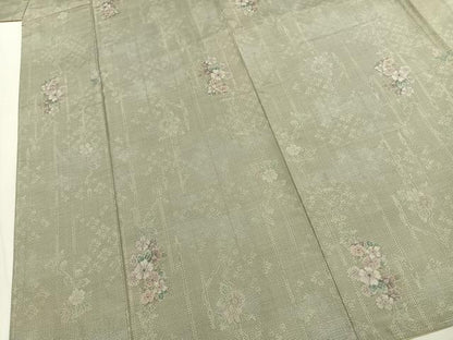 平和屋着物●本場大島紬　総絣　草花文　正絹　逸品　未使用　AABL3264fy