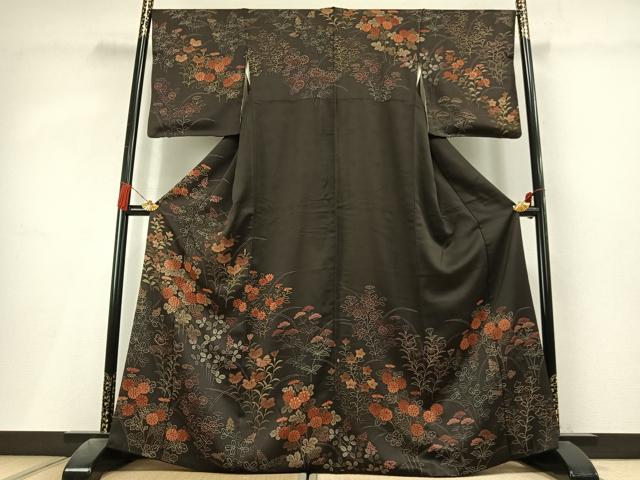 平和屋着物●訪問着　草花文　正絹　逸品　AABL3266fy