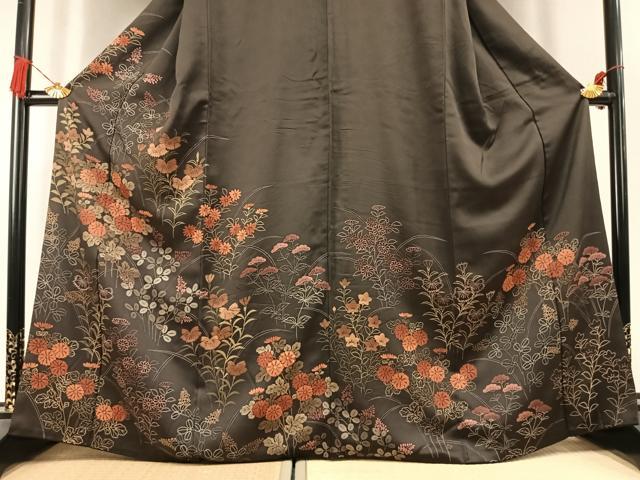 平和屋着物●訪問着　草花文　正絹　逸品　AABL3266fy