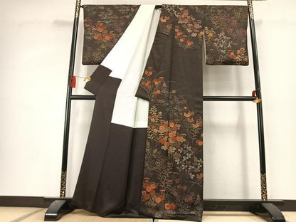 平和屋着物●訪問着　草花文　正絹　逸品　AABL3266fy