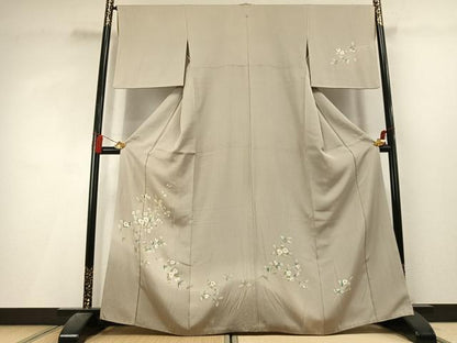 平和屋着物●訪問着　友禅　枝花文　暈し染め　正絹　逸品　AABL3269fy