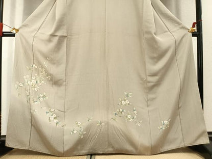 平和屋着物●訪問着　友禅　枝花文　暈し染め　正絹　逸品　AABL3269fy