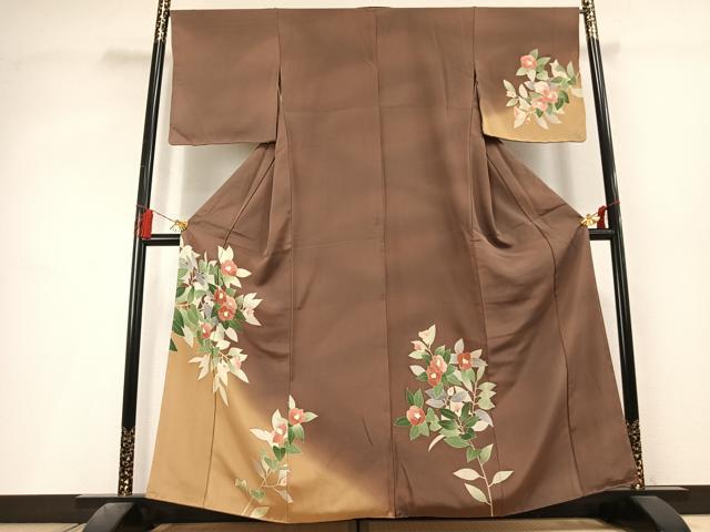 平和屋着物●訪問着　枝花文　暈し染め　正絹　逸品　AABL3270fy