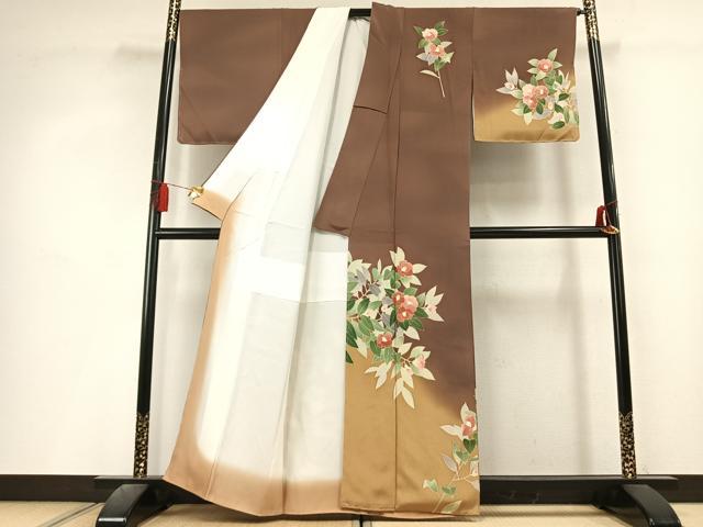 平和屋着物●訪問着　枝花文　暈し染め　正絹　逸品　AABL3270fy