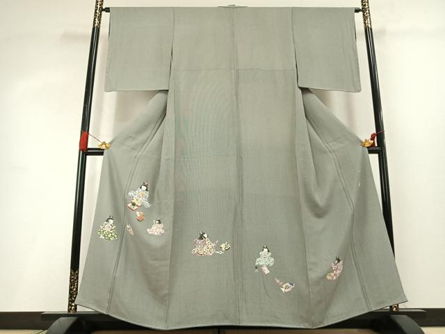 平和屋着物●寺山存男　訪問着　人物文　正絹　逸品　未使用　AABL3271fy