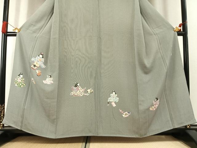 平和屋着物●寺山存男　訪問着　人物文　正絹　逸品　未使用　AABL3271fy