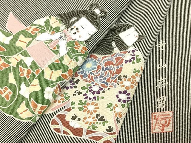 平和屋着物●寺山存男　訪問着　人物文　正絹　逸品　未使用　AABL3271fy