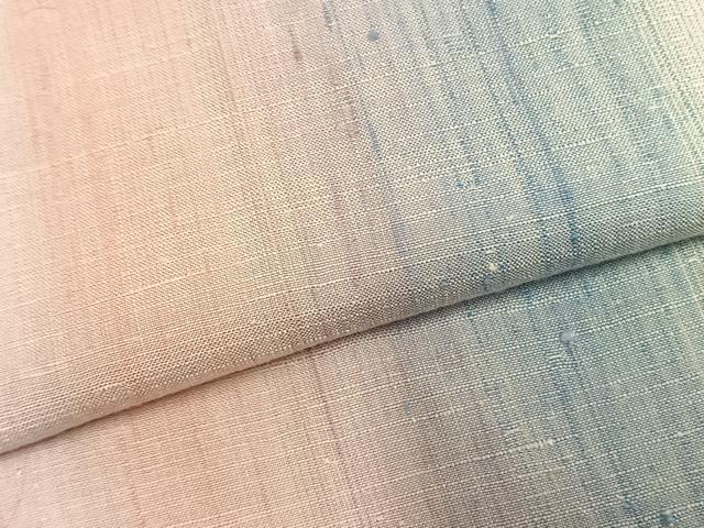 平和屋着物●紅花紬　米沢　間道　正絹　逸品　AABL3274fy