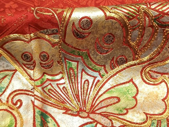 平和屋着物●豪華振袖　絞り　駒刺繍　花蝶文　金銀彩　金通し地　正絹　逸品　AABL3276fy