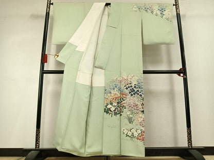 平和屋着物●本加賀友禅作家　北村比呂志　訪問着　草花文　正絹　逸品　AABL3277fy