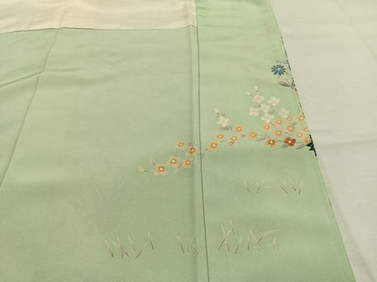 平和屋着物●本加賀友禅作家　北村比呂志　訪問着　草花文　正絹　逸品　AABL3277fy