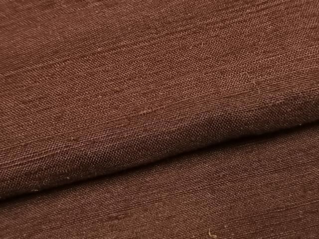 平和屋着物●上質な紬　色無地　海老茶色　正絹　逸品　AABL3278fy