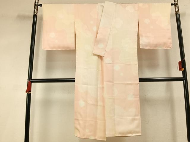 平和屋着物●長襦袢　袷　舞葉地紋　暈し染め　広衿仕立て　正絹　逸品　AABL3281fy