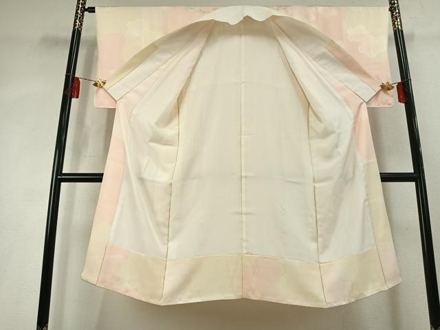 平和屋着物●長襦袢　袷　舞葉地紋　暈し染め　広衿仕立て　正絹　逸品　AABL3281fy