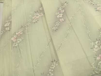 平和屋着物●長襦袢　無双仕立て　草花文　暈し染め　正絹　逸品　AABL3282fy
