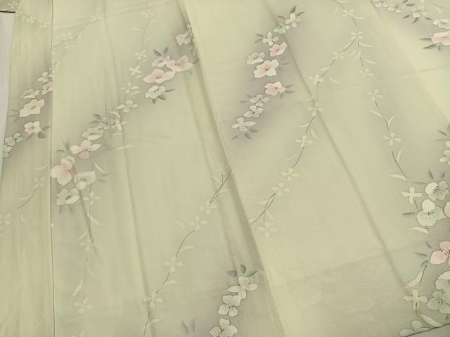 平和屋着物●長襦袢　無双仕立て　草花文　暈し染め　正絹　逸品　AABL3282fy