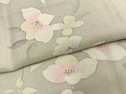 平和屋着物●長襦袢　無双仕立て　草花文　暈し染め　正絹　逸品　AABL3282fy