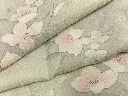 平和屋着物●長襦袢　無双仕立て　草花文　暈し染め　正絹　逸品　AABL3282fy